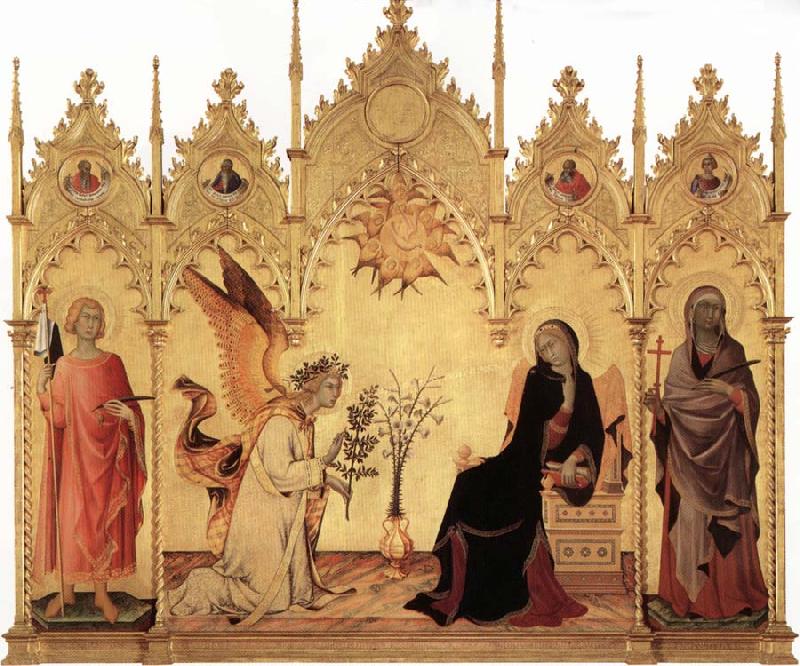 Simone Martini Annunciation with Two Saints and Four Prophets Sweden oil painting art